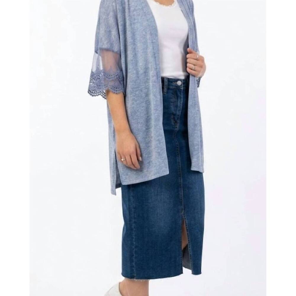NEW JUDY BLUE denim midi skirt in blue
